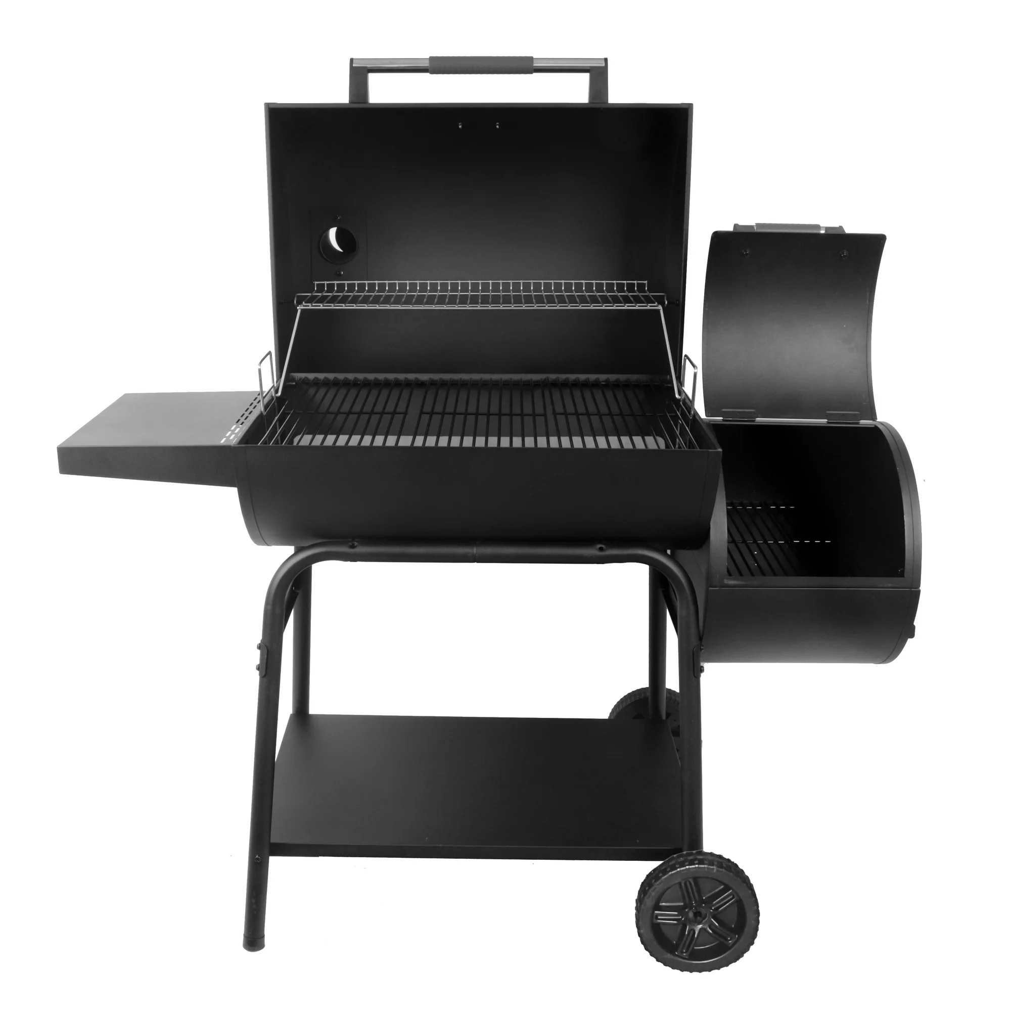 Expert Grill 28" Offset Steel Charcoal Smoker Grill with Side Firebox, Black, New - Image 7