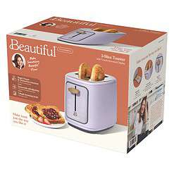 Beautiful 2 Slice Toaster with Touch-Activated Display, Lavender by Drew Barrymore