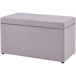 Better Homes & Gardens 30" Hinged Storage Ottoman, Sand Faux Linen