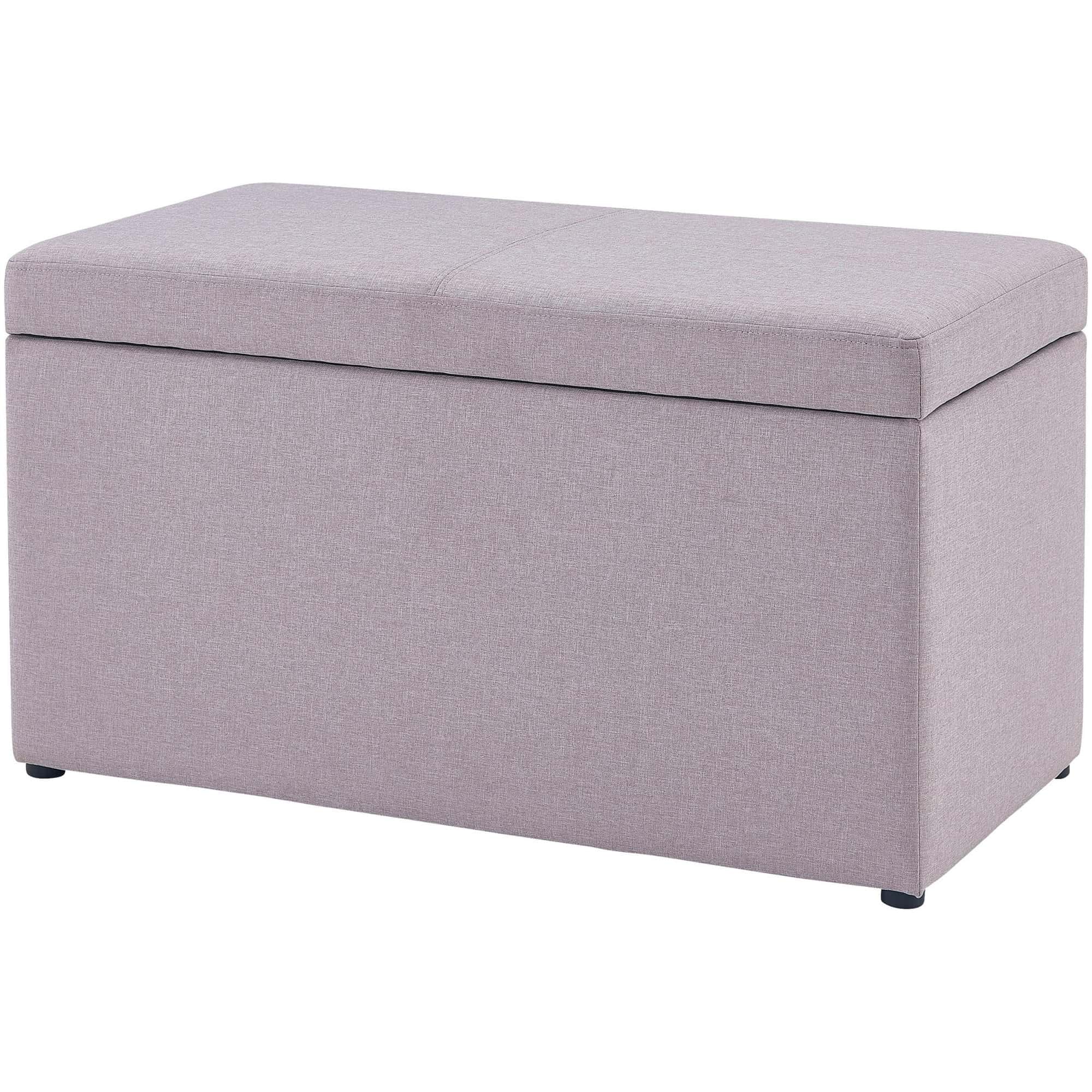 Better Homes & Gardens 30" Hinged Storage Ottoman, Sand Faux Linen