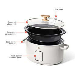 Beautiful 6 Qt Programmable Slow Cooker, White Icing by Drew Barrymore