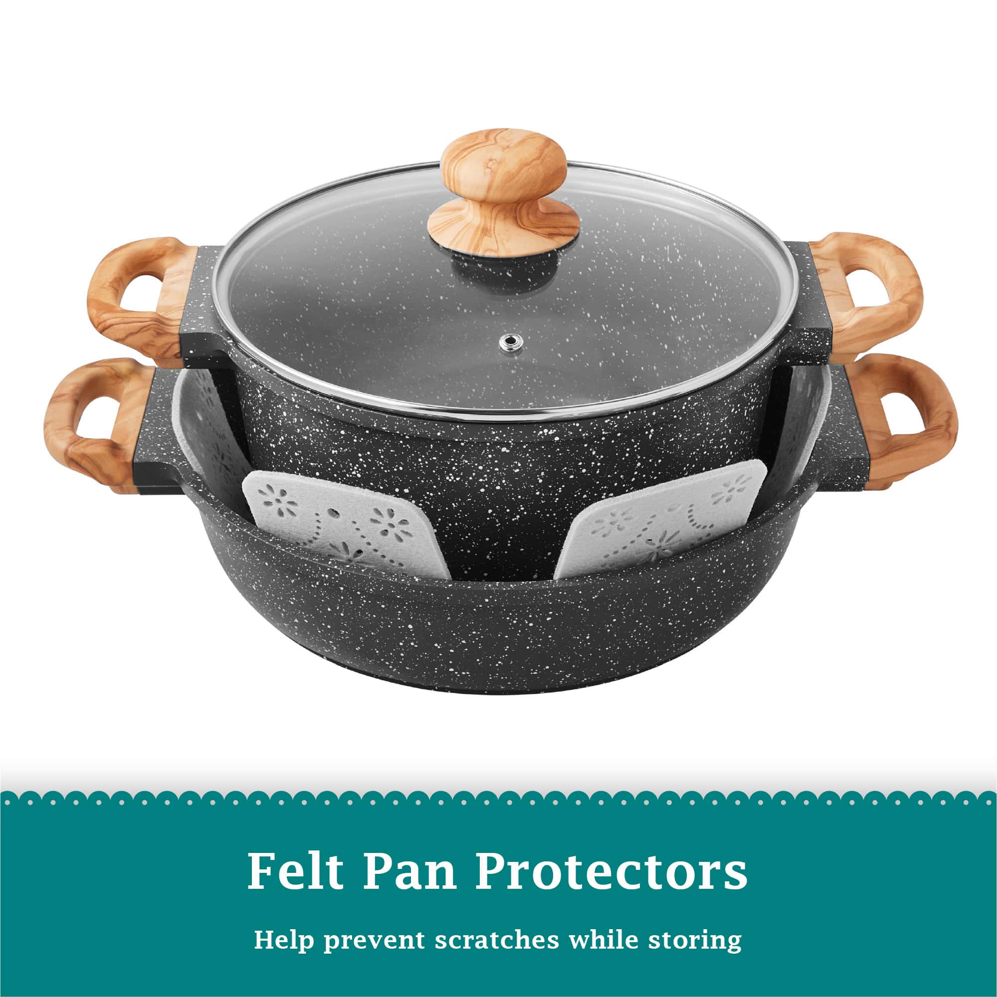 The Pioneer Woman Prairie Signature 14-Piece Cast Aluminum Cookware Set, Charcoal Speckle