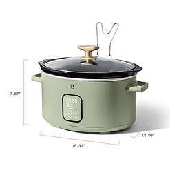 Beautiful 6 Qt Programmable Slow Cooker, Sage Green by Drew Barrymore