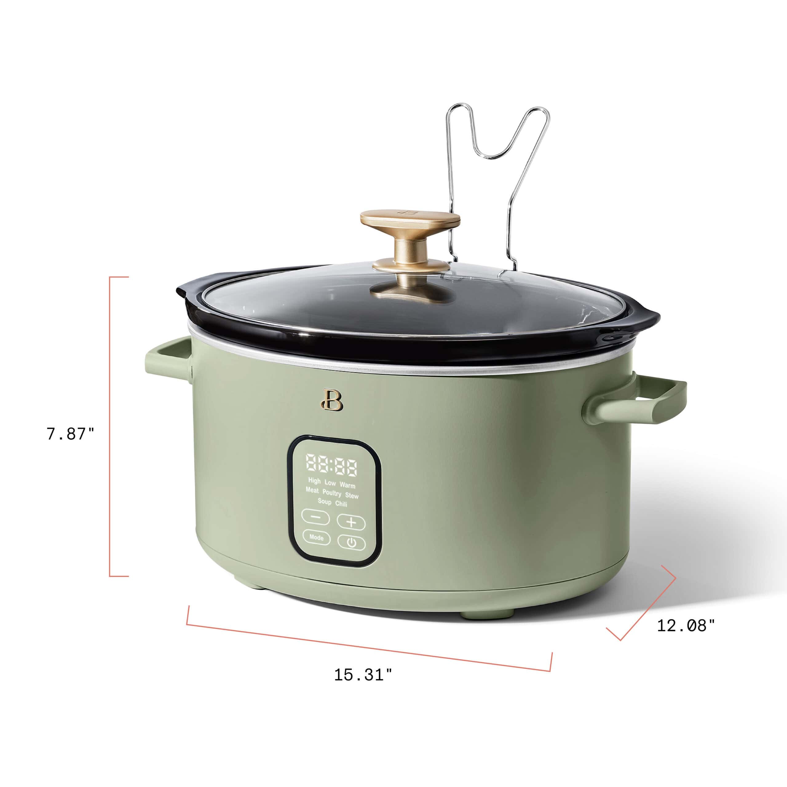 Beautiful 6 Qt Programmable Slow Cooker, Sage Green by Drew Barrymore