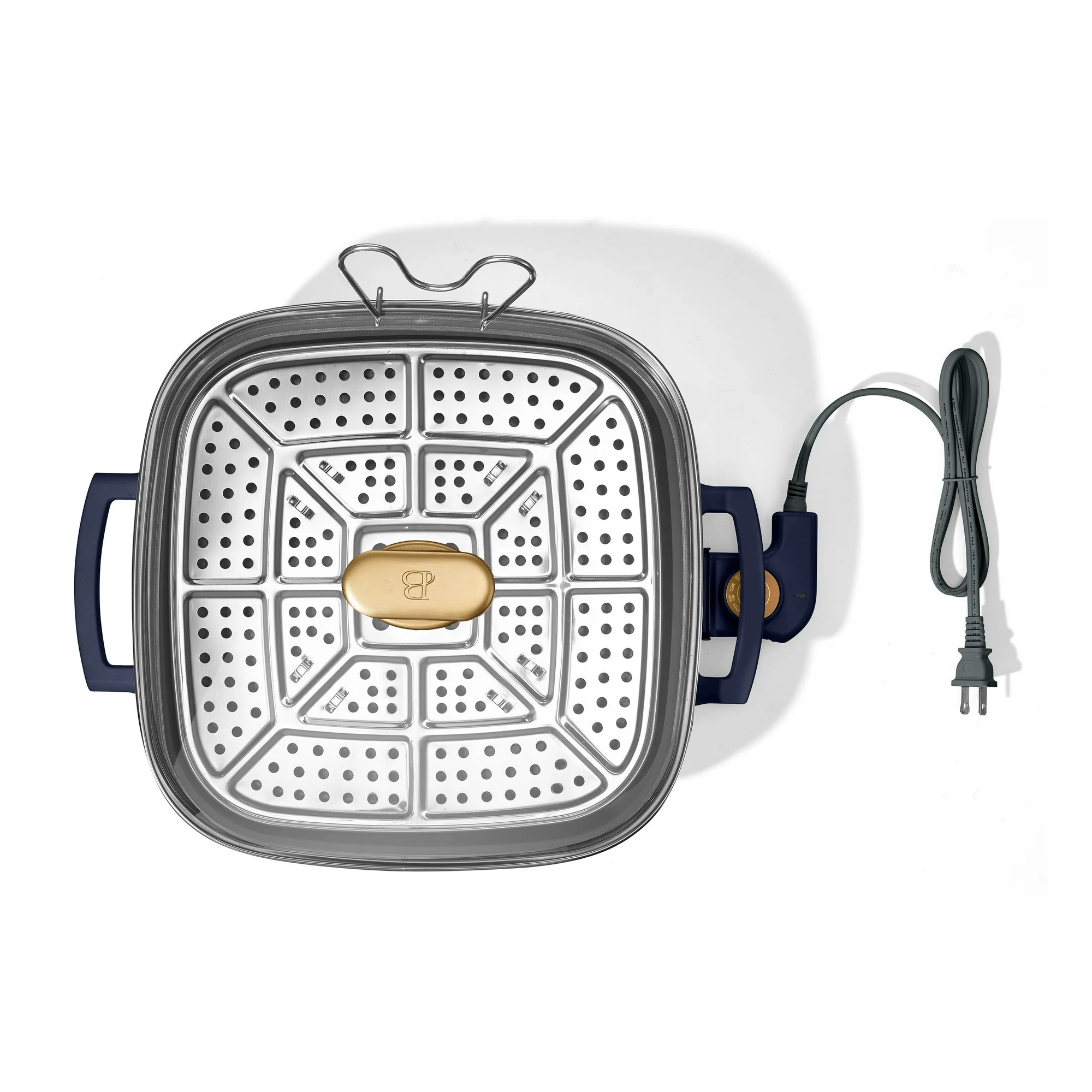 Beautiful 5 in 1 Electric Skillet - Expandable up to 7 Qt with Glass Lid, Starry Night by Drew Barrymore, Blue - Image 5