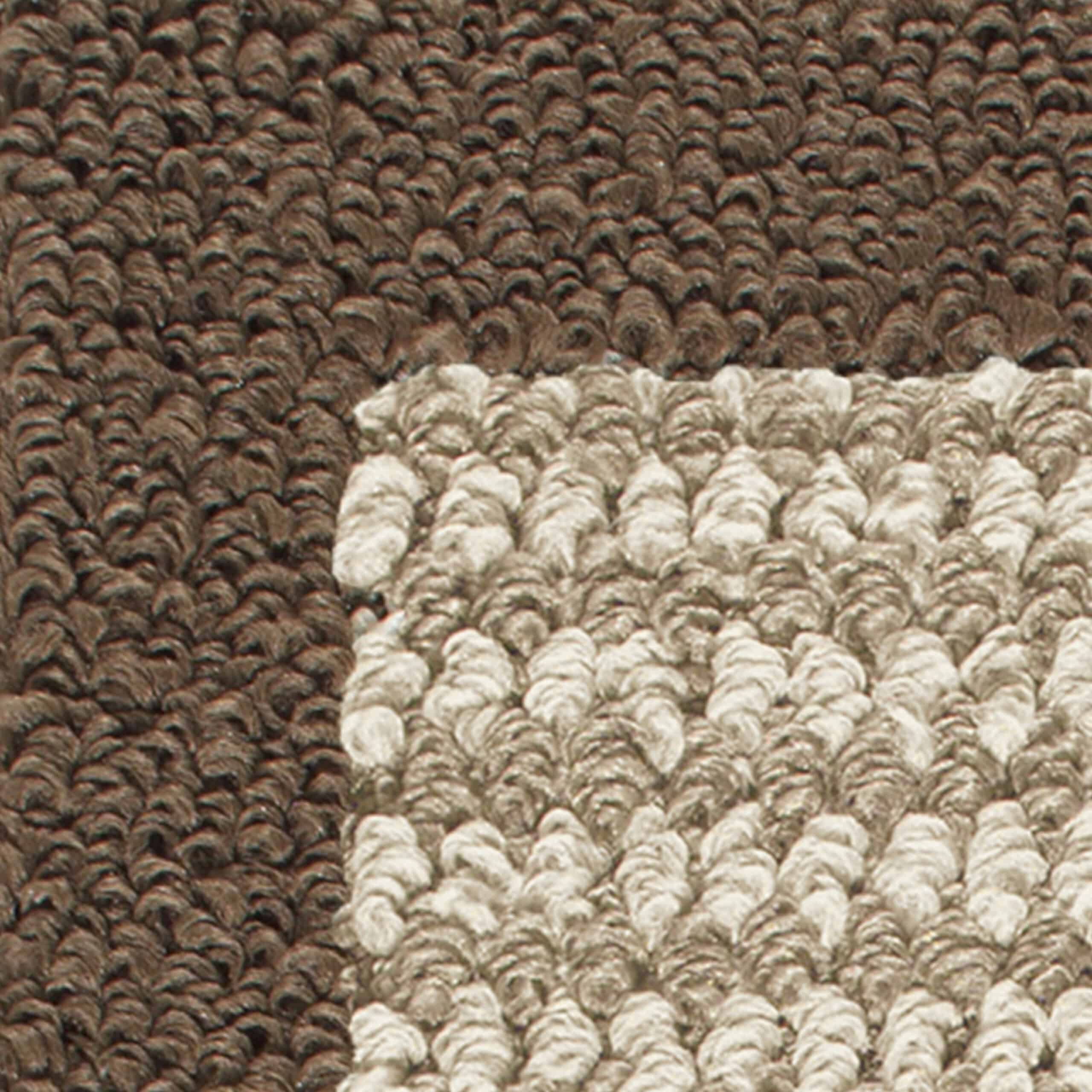 Mainstays Traditional Faux Sisal Olefin Brown Border Indoor Living Room Area Rug, 7'6"x10', Brown