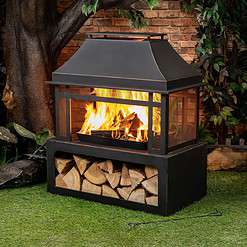 Deko Living 40inch Metal Wood Burner Fireplace