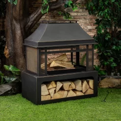 Deko Living 40inch Metal Wood Burner Fireplace