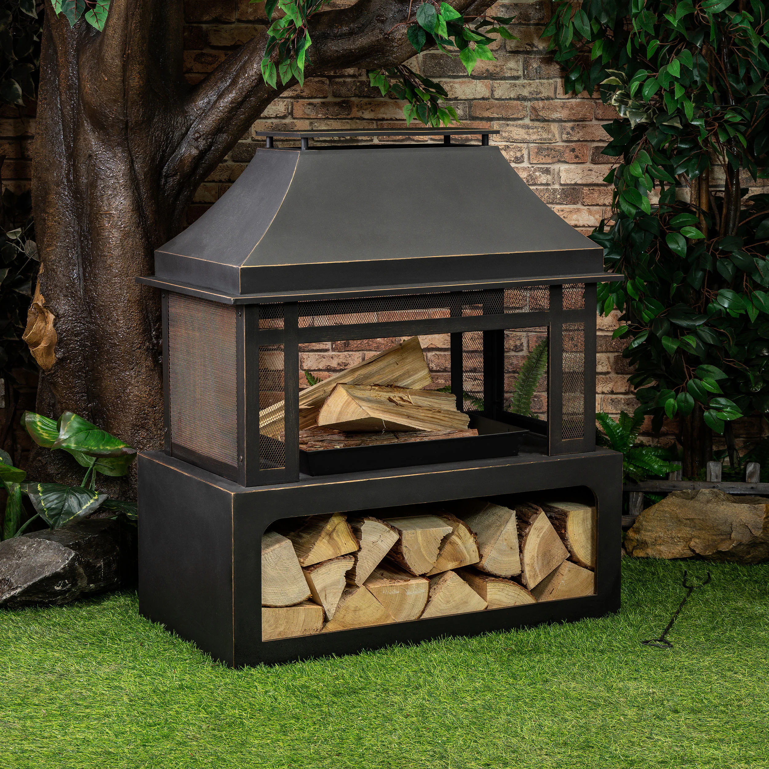Deko Living 40inch Metal Wood Burner Fireplace
