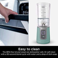 Ninja Blast 16 oz. Personal Portable Blender with Leak Proof Lid and Easy Sip Spout, Perfect for Smoothies, Forest Green, BC100EM
