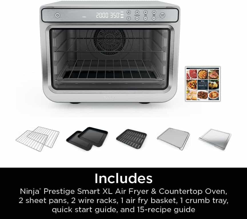 Ninja Prestige Smart XL with Pro Cook System 10-in-1 Air Fry Digital Countertop Convection Toaster Oven, 1800 Watts, Stainless Steel, DT551