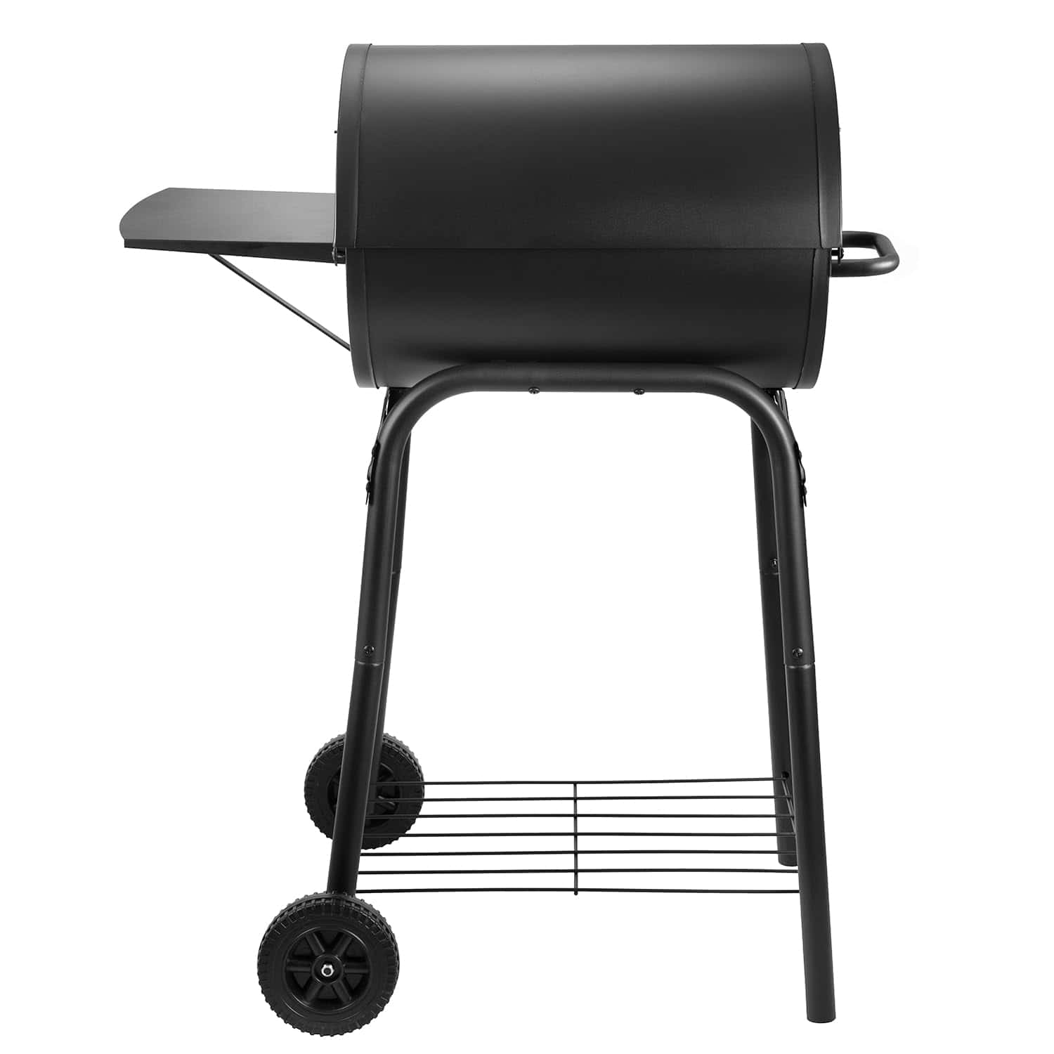 DNKMOR Charcoal Grills Outdoor BBQ Grill, Barrel Charcoal Grill with Side Table, with Nearly 500 Sq.In. Cooking Grid Area, Black