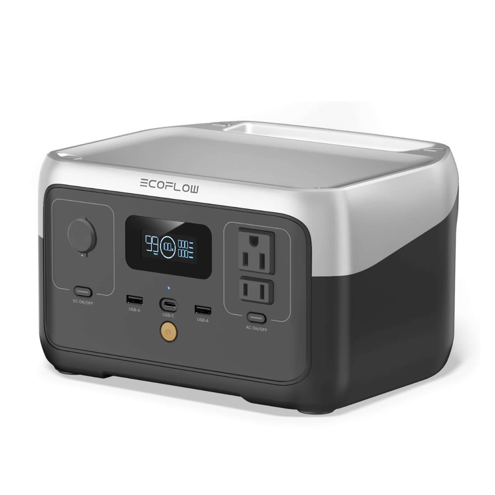 EF ECOFLOW Portable Power Station RIVER 2, 256Wh LiFePO4 Battery/ 1 Hour Fast Charging, 2 Up to 600W AC Outlets