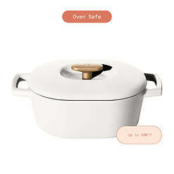 Beautiful 6 Quart Enamel Dutch Oven, White Icing by Drew Barrymore