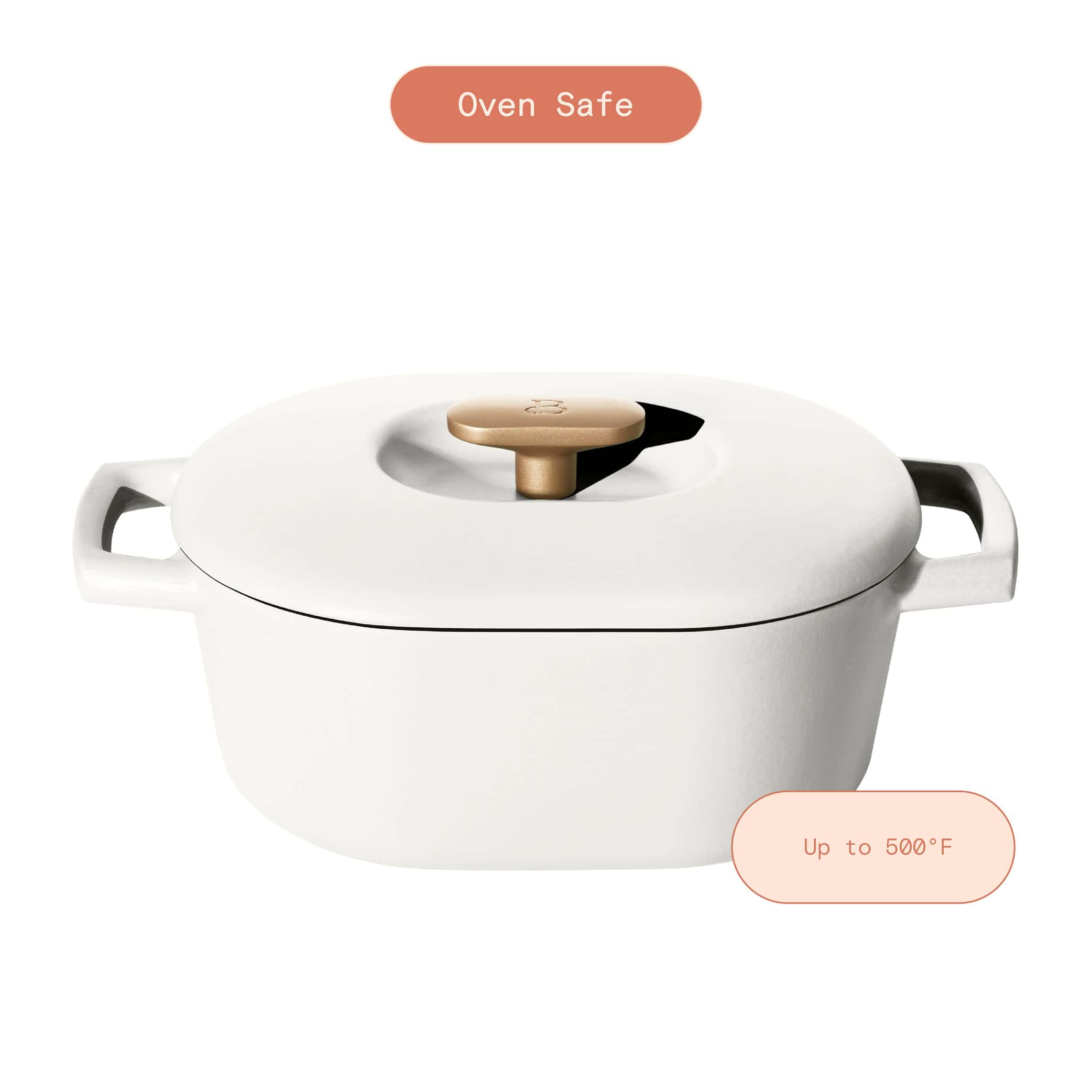 Beautiful 6 Quart Enamel Dutch Oven, White Icing by Drew Barrymore