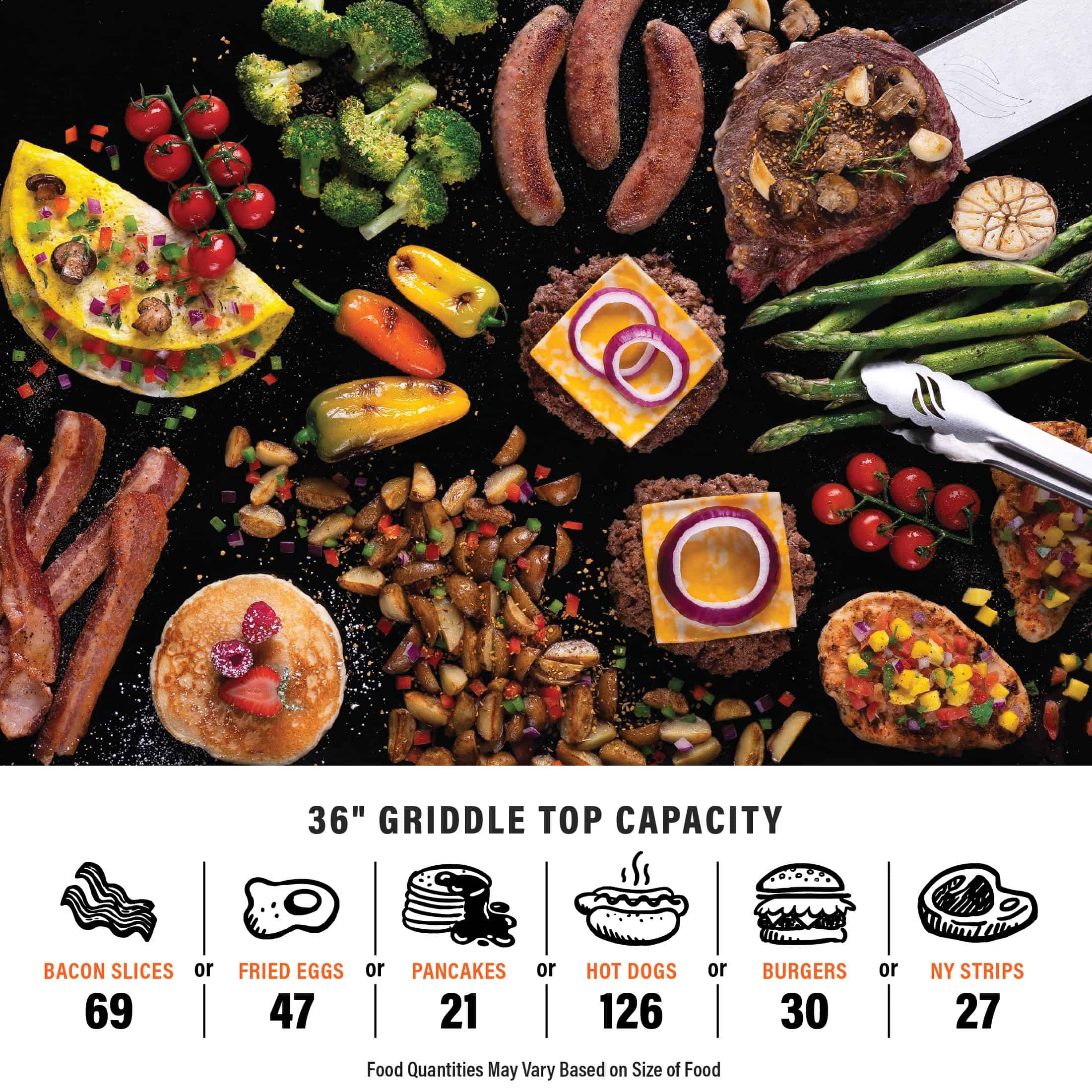 Blackstone Original 4-Burner 36” Propane Griddle with Hood and Omnivore Griddle Plate