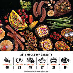 Blackstone 2-Burner 28” Propane Griddle with Hood and Omnivore Griddle Plate
