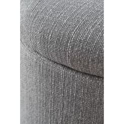 Better Homes & Gardens Round Tufted Storage Ottoman, Gray Faux Linen