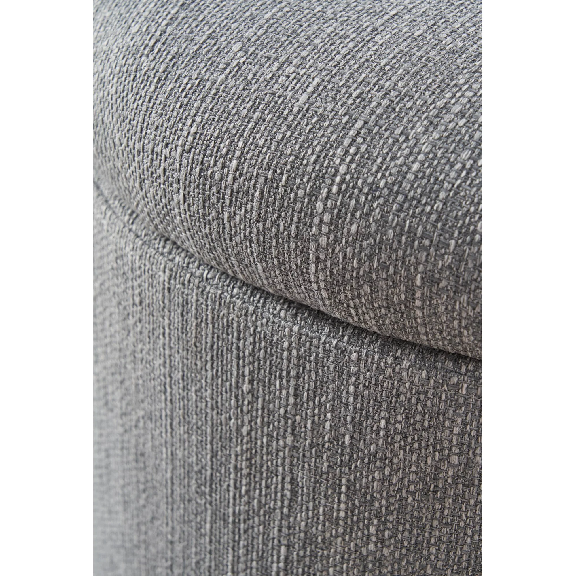Better Homes & Gardens Round Tufted Storage Ottoman, Gray Faux Linen