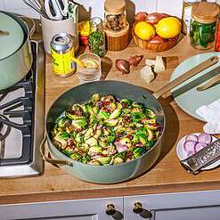 Beautiful 5.5 Quart Ceramic Non-Stick Sauté Pan, Sage Green by Drew Barrymore