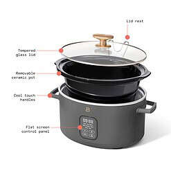 Beautiful 6 Qt Programmable Slow Cooker, Oyster Grey by Drew Barrymore