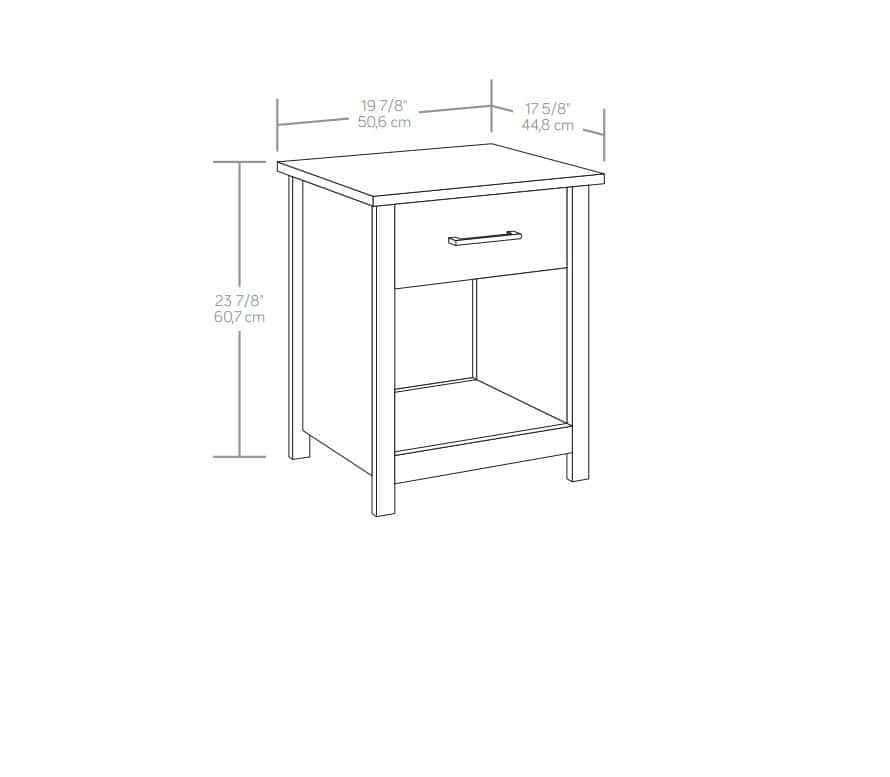Mainstays Hillside Nightstand with Drawer, Walnut Finish