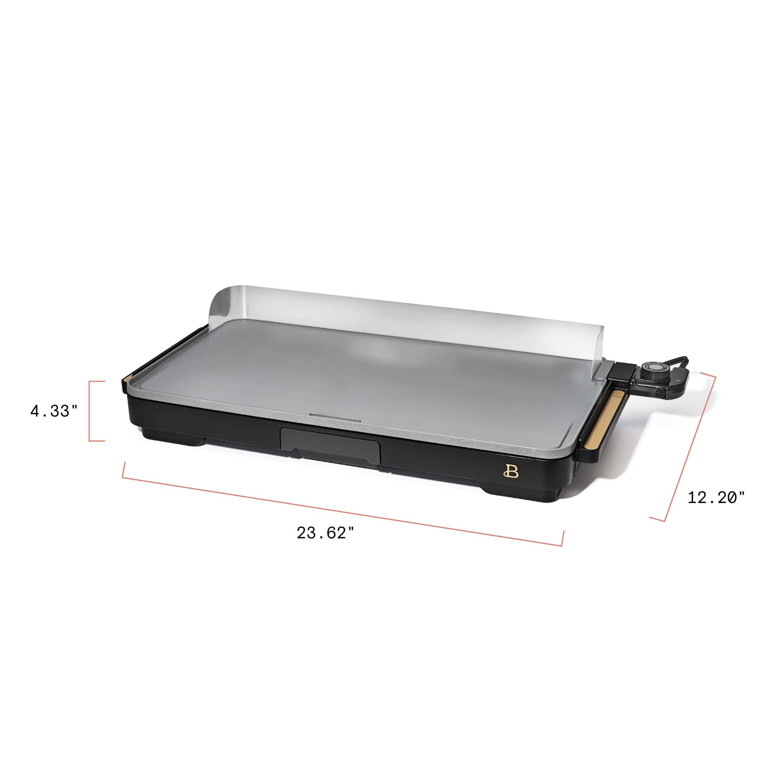 Beautiful XL Electric Griddle 12" x 22"- Non-Stick, Black Sesame by Drew Barrymore