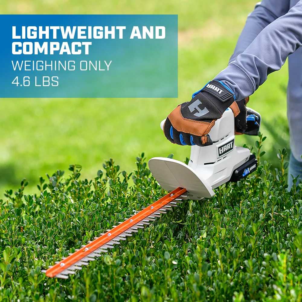 HART 20 Volt Cordless 18 inch Hedge Trimmer Kit, (1) 2.0Ah Lithium-Ion Battery