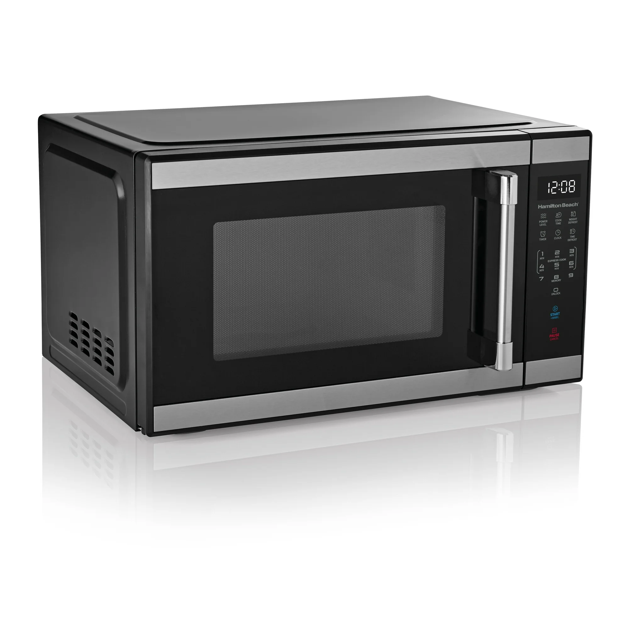 Hamilton Beach 1.1 Cu ft Countertop Microwave Oven in Stainless Steel, Sensor Cook