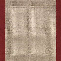Mainstays Traditional Faux Sisal Olefin Red Border Indoor Living Room Area Rug, 7'6
