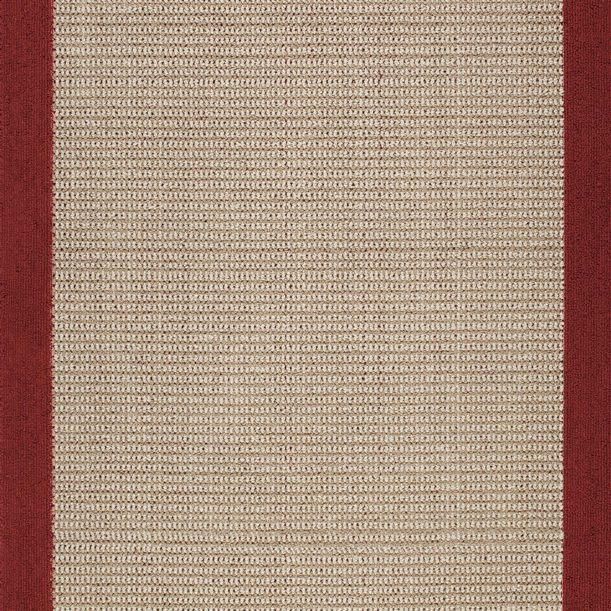 Mainstays Traditional Faux Sisal Olefin Red Border Indoor Living Room Area Rug, 7'6" x 10', Red