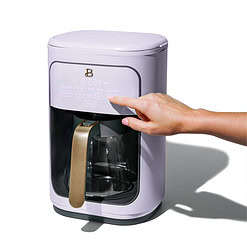 Beautiful 14-Cup Programmable Drip Coffee Maker with Touch-Activated Display, Lavender by Drew Barrymore