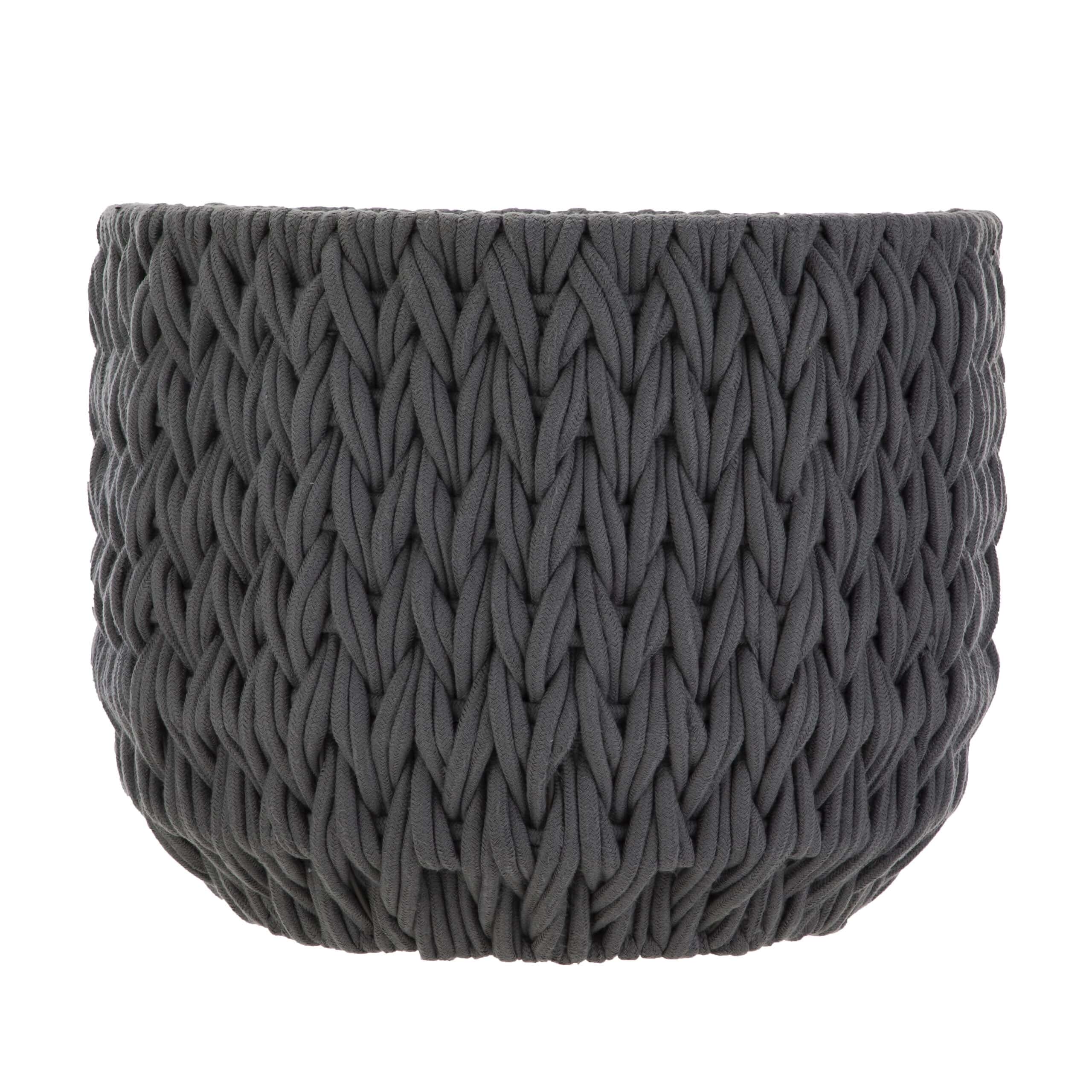 Better Homes & Gardens Extra Large Grey Woven Rope Decorative Storage Basket
