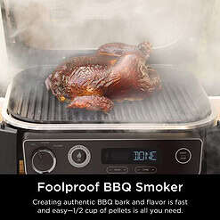 Ninja Woodfire 141 sq in 1760 Watts Electric Outdoor Grill & Smoker with Air Fry, BBQ Smoke, and Real Wood Pellet Flavor