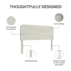 Better Homes & Gardens Juliet Full/Queen Boucle Headboard, Ivory