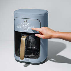 Beautiful 14-Cup Programmable Drip Coffee Maker with Touch-Activated Display, Cornflower Blue by Drew Barrymore