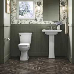 KOHLER Elliston White Elongated Chair Height 2-piece Soft Close Toilet 12-in Rough-In WaterSense 1.28-GPF