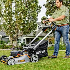 WORX Nitro Power Share 40-volt 21-in Cordless Self-propelled Lawn Mower 5 Ah (2-Batteries and Charger Included)