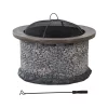 Sunjoy 31.89-in W Gray Clay Wood-Burning Fire Pit