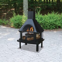 Endless Summer 20.08-in W Black Steel Wood-Burning Fire Pit