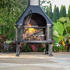 Endless Summer 20.08-in W Black Steel Wood-Burning Fire Pit