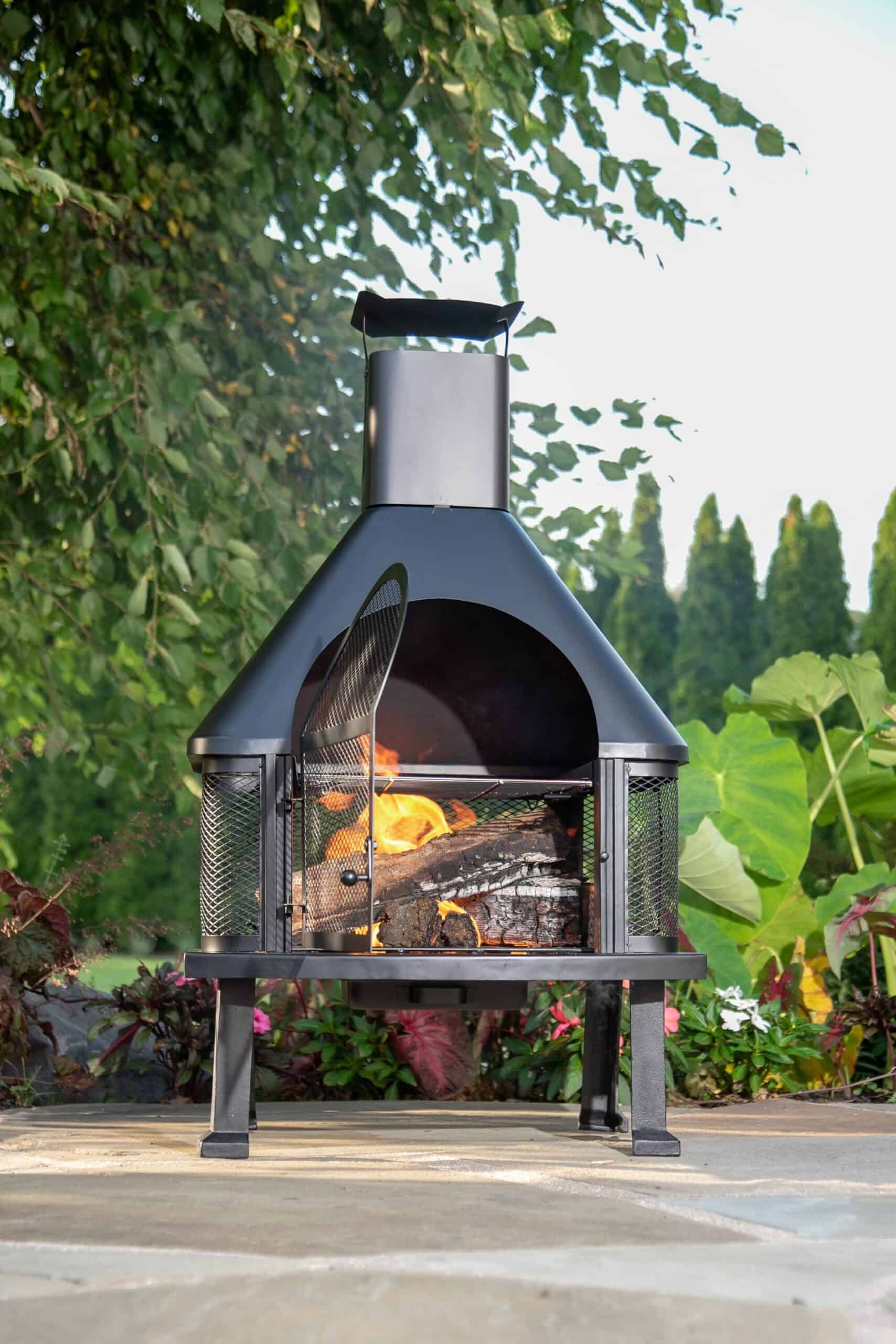 Endless Summer 20.08-in W Black Steel Wood-Burning Fire Pit