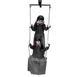 Haunted Living 6-ft Laughing Swinging Ghoulish Twins Animatronic