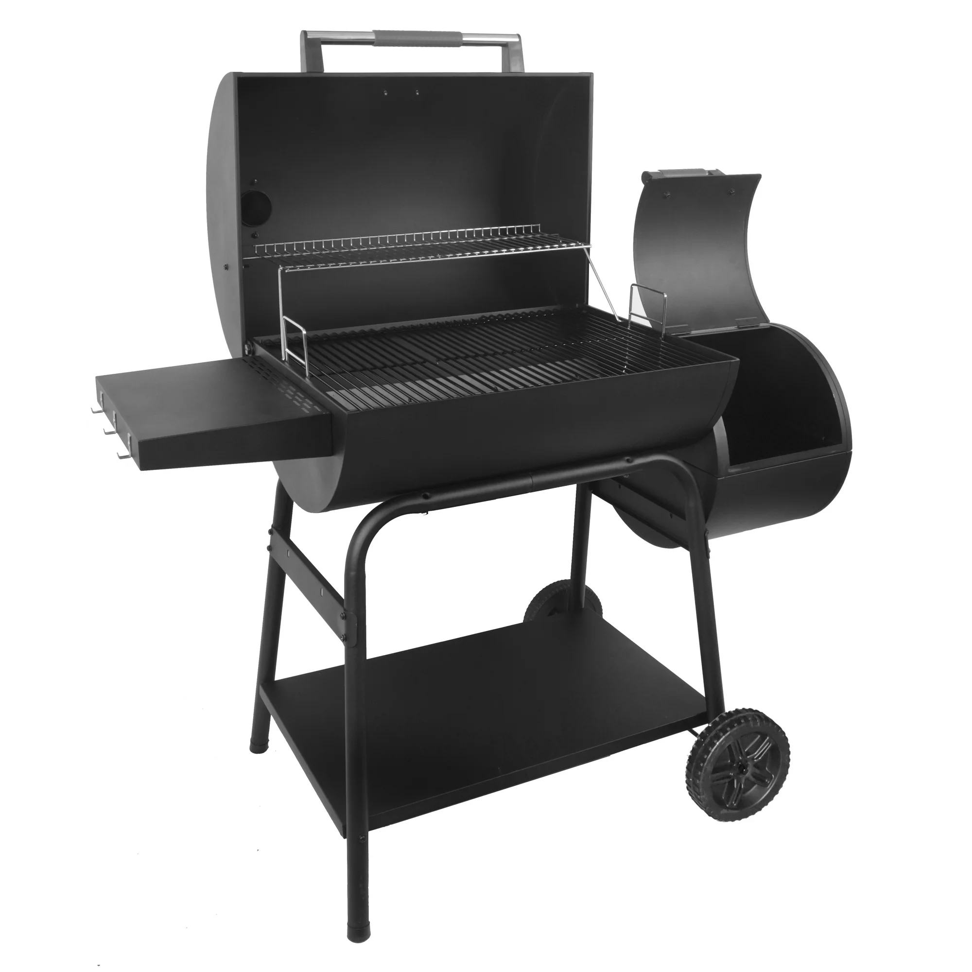 Expert Grill 28" Offset Steel Charcoal Smoker Grill with Side Firebox, Black, New - Image 5