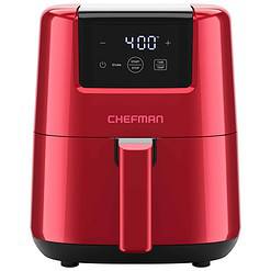 CHEFMAN 2 Qt Mini Air Fryer – Digital Space-Saving Compact Air Fryer with Nonstick and Dishwasher Safe Basket, Red