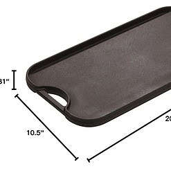 Lodge LPGI3 Cast Iron Reversible Grill/Griddle, 20-inch x 10.44-inch, Black