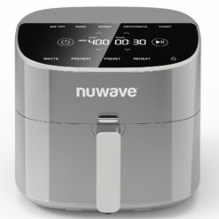 Nuwave Brio Plus 8 Qt Air Fryer, PFAS Free, New & Improved, Digital Touch Screen, Cool Gray