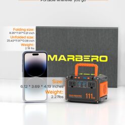 MARBERO 150W Peak Solar Generator with 30W Solar Panel 111Wh Camping Portable Power Station 110V Power Bank