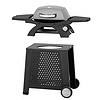 MASTER COOK Liquid Propane Grill BBQ Propane 2 in 1 Portable Tabletop Gas Grill Camping Barbecue Outdoor Cooking Grill with Cart, Black