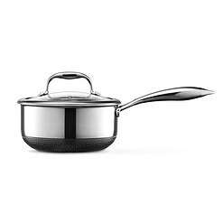 HexClad Hybrid Nonstick 2-Quart Saucepan with Tempered Glass Lid